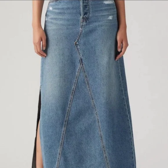 Levi's Maxi Skirt size 24 jeans light blue - Picture 4 of 11